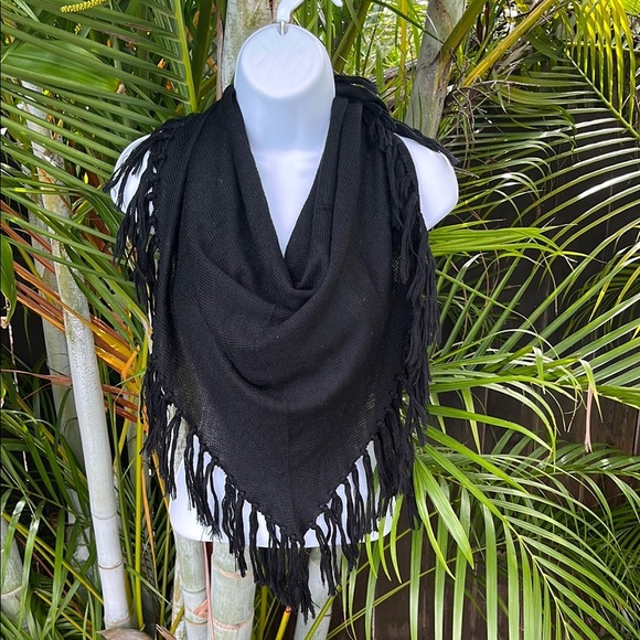 Accessories - Black Fringe Multi-Wear Scarf